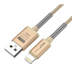  Golf Καλώδιο USB σε 8-pin, Fast Charging, Sync, Braided, Χρυσό