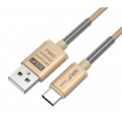 Golf Καλώδιο USB σε Type-C, Fast Charging, Sync, Braided, Χρυσό