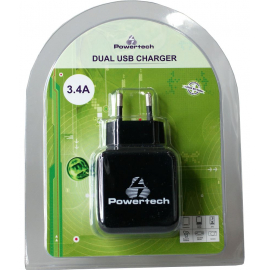  POWERTECH Φορτιστής 3.4A - 2 x USB