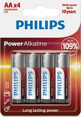  Philips Power Αλκαλικές Μπαταρίες AA 1.5V 4τμχ